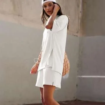 SeeLuNa Women Lounge Sets Short Sleeve Cute Tops Shorts Plus Size 2 Piece Outfits Summer Maternity P...