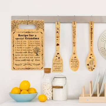 Grandma Gifts from Grandkids, Grandma Birthday Gifts Cutting Board Set Gift, Best Grandma Ever Gifts Great Grandma Christmas Gifts for Nana Gigi Mimi, Mothers Day Gifts Thank You Gifts for Grandma
