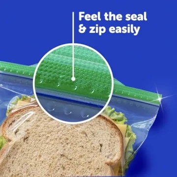 Ziploc XL Sandwich & Snack Bags - 90 Durable Storage Bags
