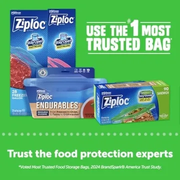 Ziploc XL Sandwich & Snack Bags - 90 Durable Storage Bags