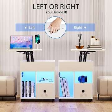 DNBSS LED Nightstand with Lift Top - Stylish and Functional