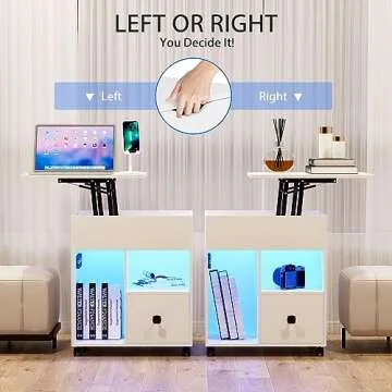 DNBSS LED Nightstand with Lift Top - Stylish and Functional