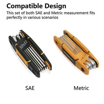 MULWARK Ball End Hex Wrench Set | 17pcs Metric & SAE