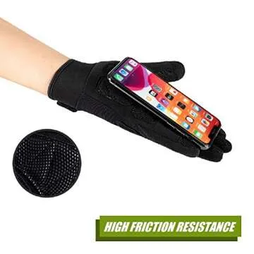 HYCOPROT Full Finger Gloves, Touch Screen Knuckle Protective Breathable Lightweight Outdoor Gloves for Shooting, Hunting, Motorcycling, Climbing (Large, Green)