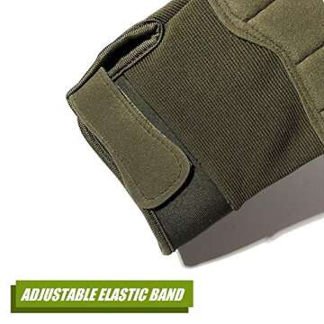 HYCOPROT Full Finger Gloves, Touch Screen Knuckle Protective Breathable Lightweight Outdoor Gloves for Shooting, Hunting, Motorcycling, Climbing (Large, Green)