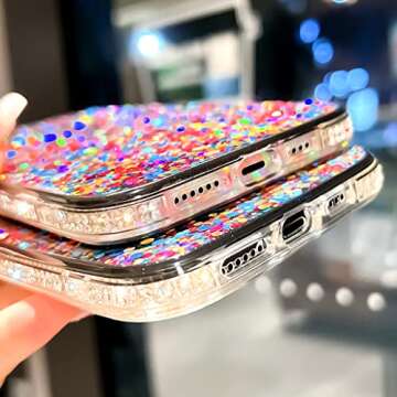 BANAILOA for iPhone 14 Pro Bling Case for Women,Glitter Girly Case with Diamond Rhinestones Shockproof Protective Hard Case Designed for [ONLY] iPhone 14 Pro - 6.1 inch (Round)