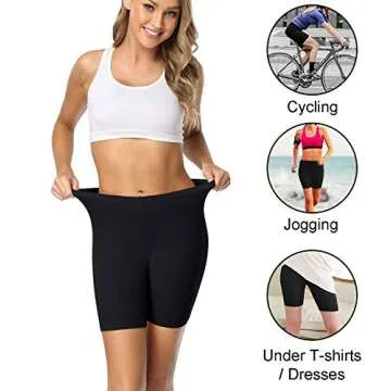 wirarpa Women's Cotton Boy Shorts Underwear Anti Chafing Soft Biker Short Long Leggings Plus Boy Shorts Panties Black 4 Pack Size M