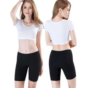 wirarpa Women's Cotton Boy Shorts Underwear Anti Chafing Soft Biker Short Long Leggings Plus Boy Shorts Panties Black 4 Pack Size M