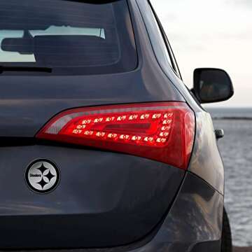 Rico Industries NFL Pittsburgh Steelers Chrome Finished Auto Emblem 3D Sticker, Silver