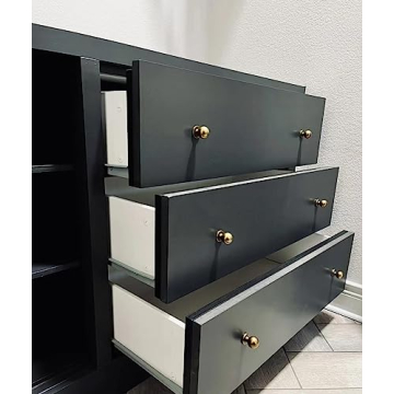 Khtumeware Vintage Brass Kitchen Cabinet Knobs 10 Pack