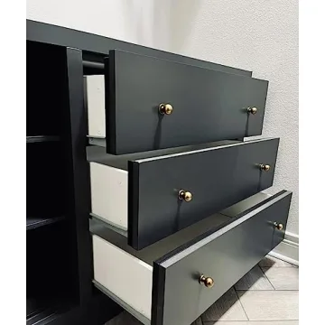 Khtumeware Vintage Brass Kitchen Cabinet Knobs 10 Pack