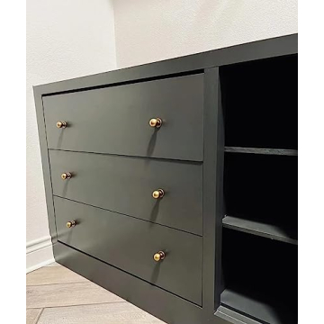 Khtumeware Vintage Brass Kitchen Cabinet Knobs 10 Pack