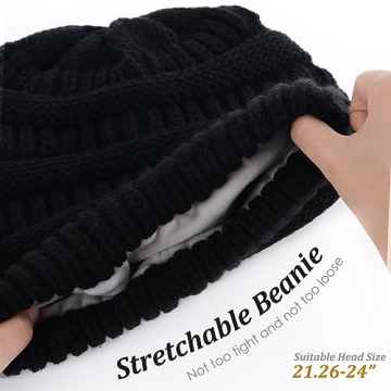 FURTALK Fleece Lined Knit Beanie for Women