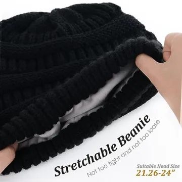 FURTALK Fleece Lined Knit Beanie for Women