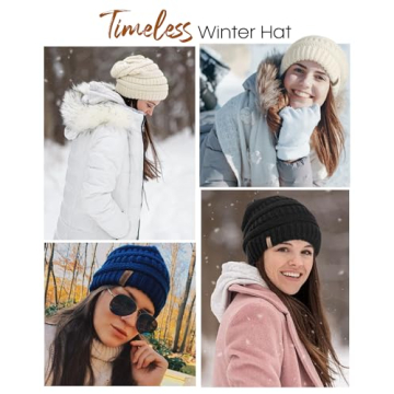 FURTALK Fleece Lined Knit Beanie for Women