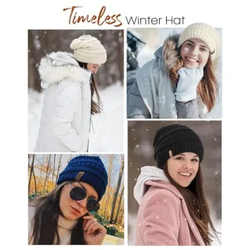FURTALK Fleece Lined Knit Beanie for Women