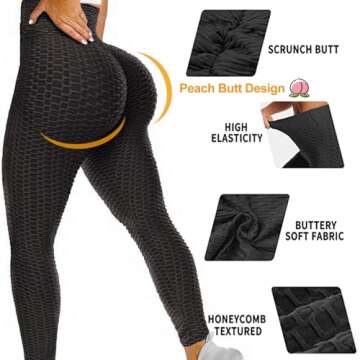 JGS1996 Womens Hidden Scrunch Butt Lifting Workout Leggings High Waist Tummy Control Booty Lift Gym Yoga Pants Tights