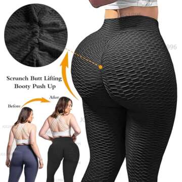 JGS1996 Womens Hidden Scrunch Butt Lifting Workout Leggings High Waist Tummy Control Booty Lift Gym Yoga Pants Tights