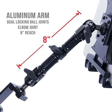 Tackform Tablet Mount for Microphone Stand - Professional Grade Holder - Compatible with iPad, Galaxy Tab, and More.