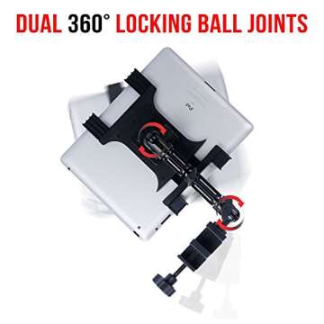 Tackform Tablet Mount for Microphone Stand - Professional Grade Holder - Compatible with iPad, Galaxy Tab, and More.