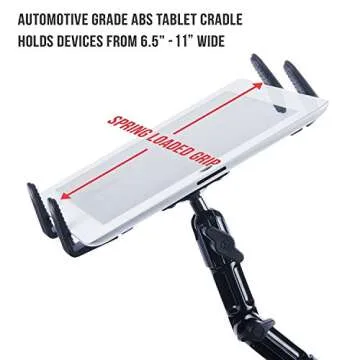 Tackform Tablet Mount for Microphone Stand - Professional Grade Holder - Compatible with iPad, Galaxy Tab, and More.