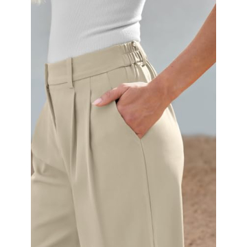AUTOMET Stylish Wide Leg Dress Pants for Women