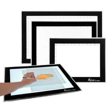 Acurit Artist Tracing Light Tablet - 8-5/8 x 11-7/8" - Art Drawing Tablets A4 - White/Black