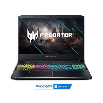 Acer Predator Helios 300 Gaming Laptop, Intel i7-10750H, NVIDIA GeForce RTX 2060 6GB, 15.6" Full HD 144Hz 3ms IPS Display, 16GB Dual-Channel DDR4, 512GB NVMe SSD, Wi-Fi 6, RGB Keyboard, PH315-53-72XD