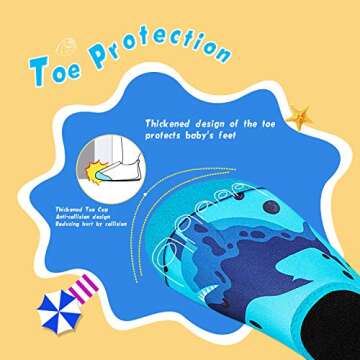 WateLves Kids Water Shoes Toddler Girls Boys Barefoot Non-Slip Quick Dry Aqua Socks for Beach Swim Walking (Deep Sea Shark, 24/25)