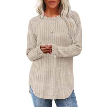 Saloogoe Women's Long Sleeve Tunic Tops - Loose Fit Fall Sweaters
