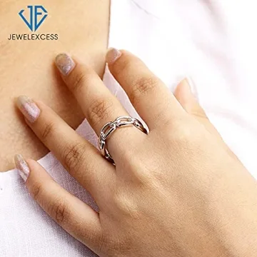 Elegant JEWELEXCESS Sterling Silver Link Friendship Ring