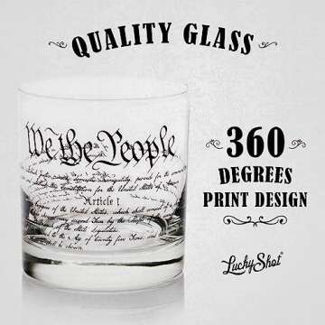 Lucky Shot - We The People Whiskey Glass | United States Constitution | America USA Patriotic Wine G...