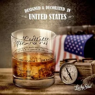 Lucky Shot - We The People Whiskey Glass | United States Constitution | America USA Patriotic Wine Glass Gift | Political Republicans Patriotic Glass - Set of 2 (11 oz)