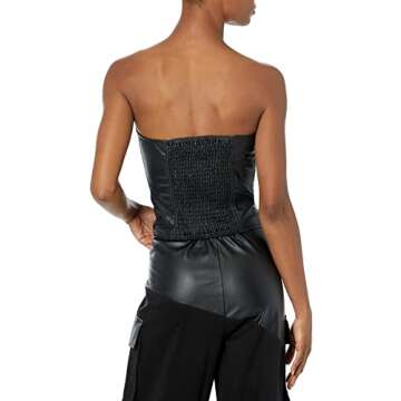 The Drop Romeo Hunte x Women's Black Faux Leather Corset, S