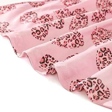 Toddler Kids Girls Valentine's Day Twirl Pink Red Dress Love and Heart Long Sleeve Dresses 5-6Y