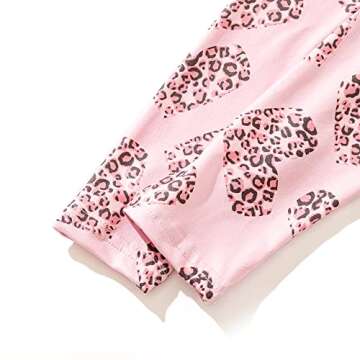 Toddler Kids Girls Valentine's Day Twirl Pink Red Dress Love and Heart Long Sleeve Dresses 5-6Y