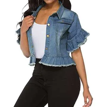 Stylish Ripped Denim Jacket for Women - Casual Chic