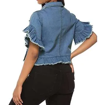 Stylish Ripped Denim Jacket for Women - Casual Chic