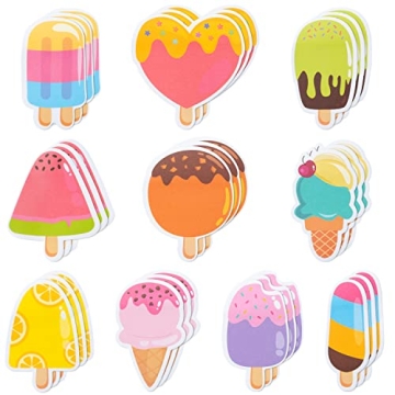 Xqumoi 30 Pack Ice Cream Sticky Notes – Adorable Memo Pads for Summer Fun