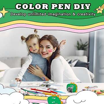 WQ Kids Camera Instant Print, 1080P Dinosaur Digital Print Camera for Kids with Dual Lens,Selfie Video Camera with Phone Connected,Instant Print Camera for Boys Girls 3-12