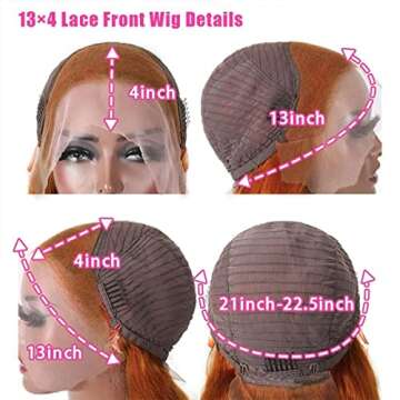 Cute Fairy Ombre Ginger Orange Bob Lace Front Wig