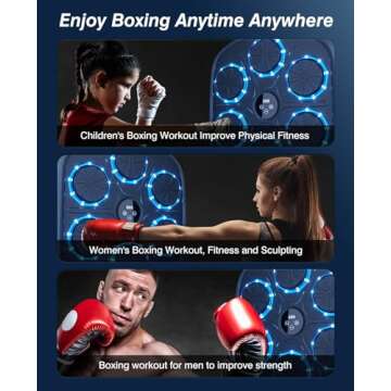 ROIPXM Music Boxing Machine for Adults, Boxing Machine Wall Mounted Music with Gloves, Boxing Music Workout Machine for Home, Indoor and Gym