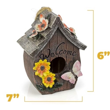 Dawhud Direct Hand-Painted Hanging Bird House for Outdoors