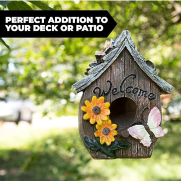 Dawhud Direct Hand-Painted Hanging Bird House for Outdoors