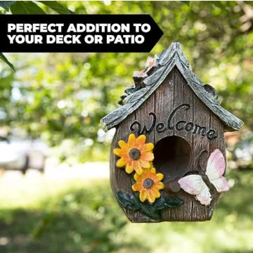 Dawhud Direct Hand-Painted Hanging Bird House for Outdoors