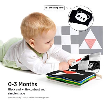 beiens Baby High Contrast Cloth Book Early Learning Toy