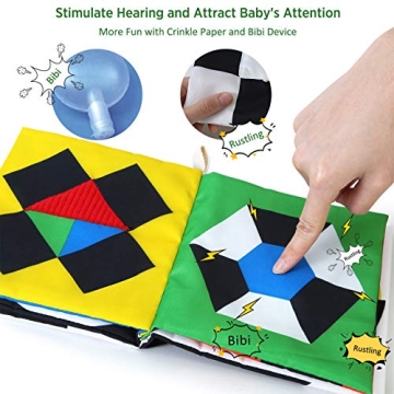 beiens Baby High Contrast Cloth Book Early Learning Toy