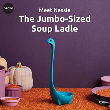 OTOTO The Original Nessie Ladle - Soup Ladle, Funny Kitchen Gadgets, Loch Ness design, Cooking Gifts for Mom - Cute and Practical Kitchen Utensils - Unique Gifts for Women