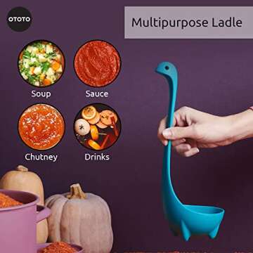 OTOTO The Original Nessie Ladle - Soup Ladle, Funny Kitchen Gadgets, Loch Ness design, Cooking Gifts for Mom - Cute and Practical Kitchen Utensils - Unique Gifts for Women