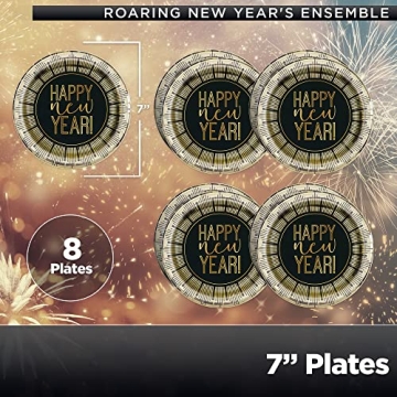 Unique Happy New Year Dinnerware Bundle for 8